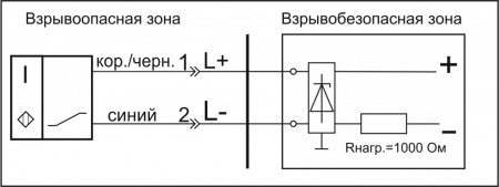 Датчик бесконтактный индуктивный взрывобезопасный стандарта "NAMUR" SNI 07-4-L-P12